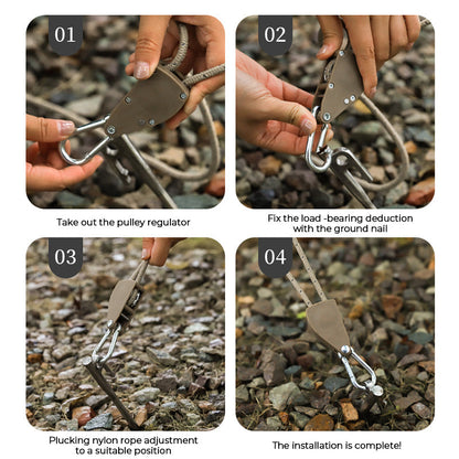 🔥Portable Adjustable Fix Camping Rope🌳